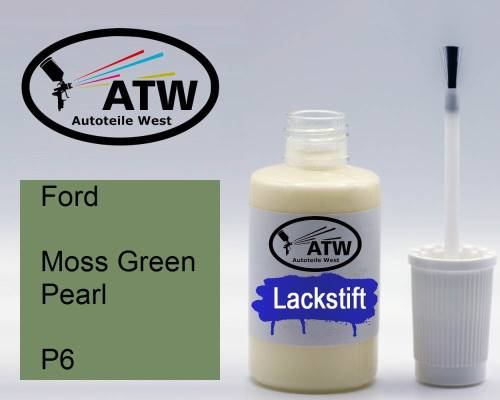 Ford, Moss Green Pearl, P6: 20ml Lackstift, von ATW Autoteile West.